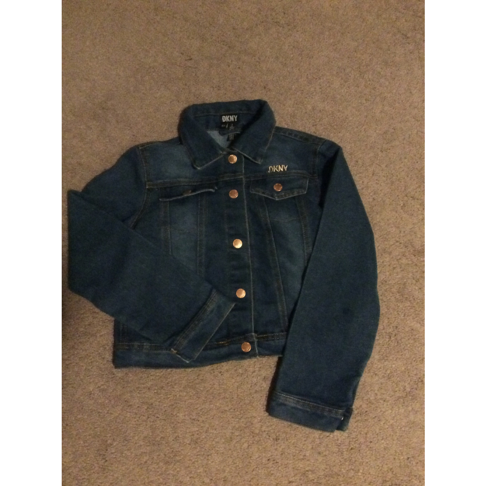Girls DKNY Blue Jean Jacket with Gold Buttons 6X